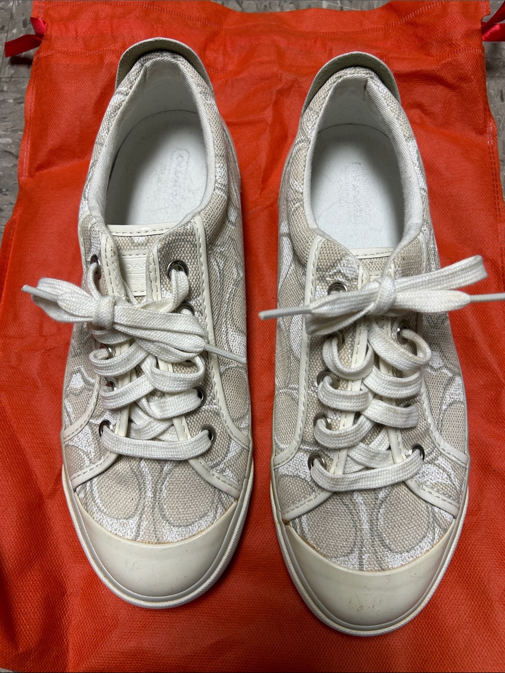 Coach Beige Signature Canvas Sneakers